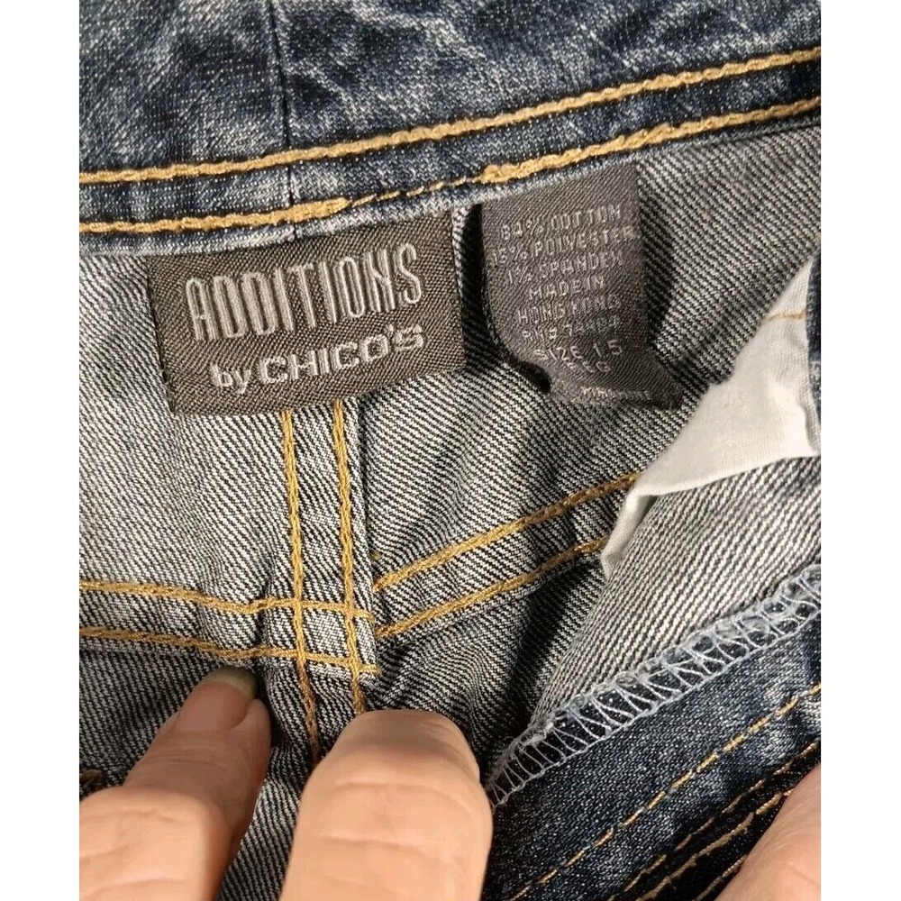 Additions By Chico's Womans Jeans Size 1.5 Medium Blue Straight Leg Mid Rise - Picture 5 of 8